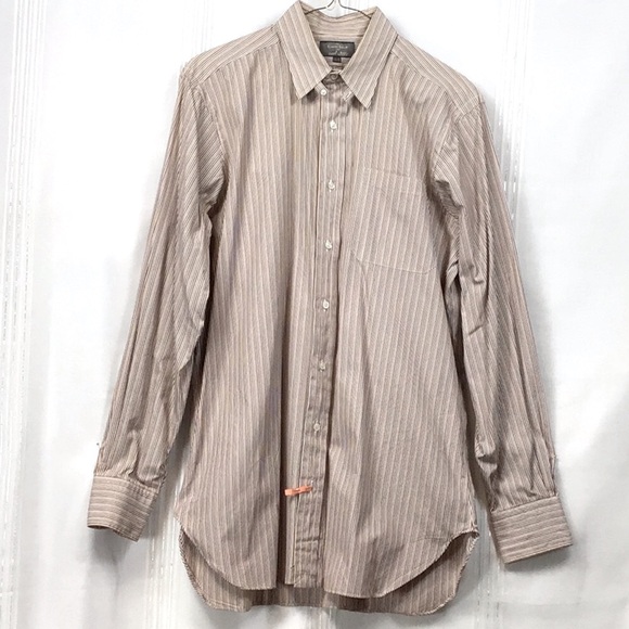 🍃 ROBERT TALBOTT for Carl Sterr Quiet Pinstripe Cotton Long Sleeve - Picture 3 of 7